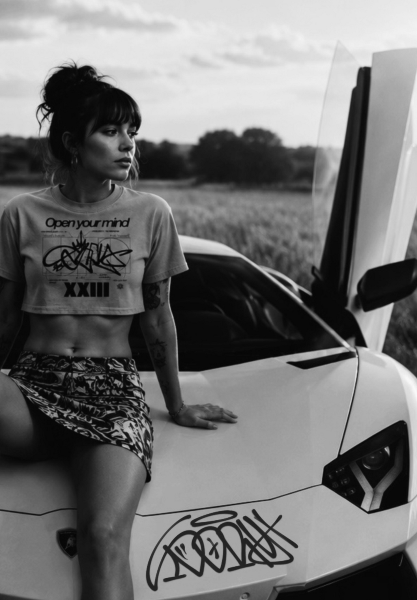 OPEN YOUR MIND _ Washed Crop Top