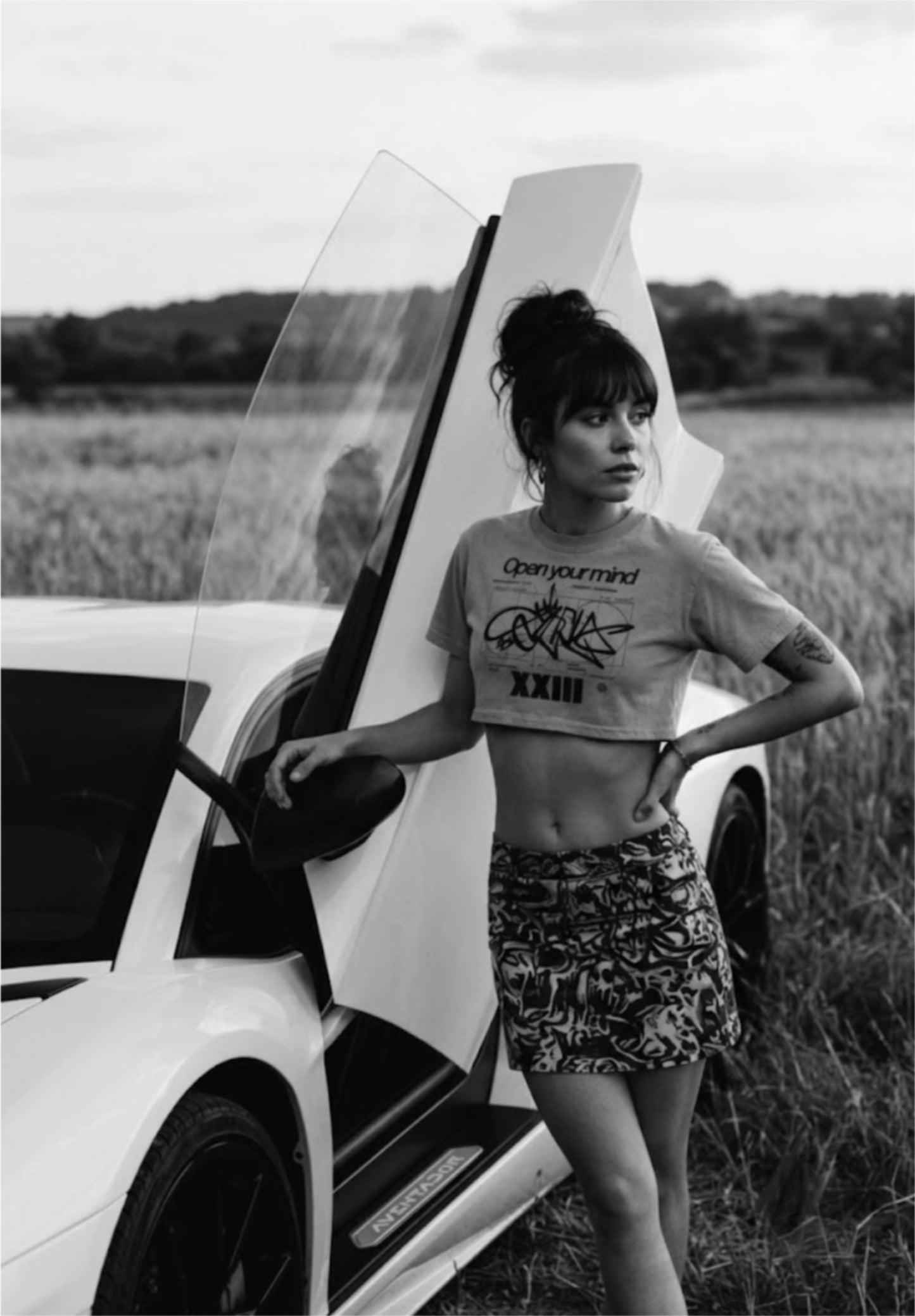 OPEN YOUR MIND _ Washed Crop Top